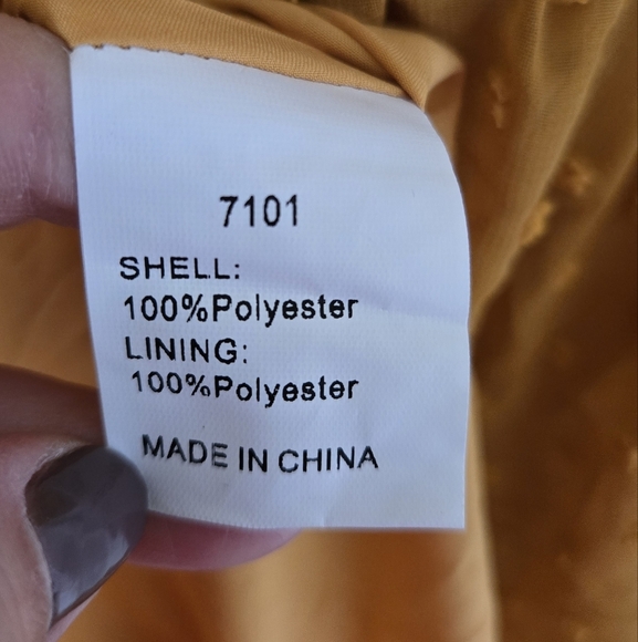 Fashion Yellow Swiss Dot Maxi Dress Size Small - Picture 6 of 8